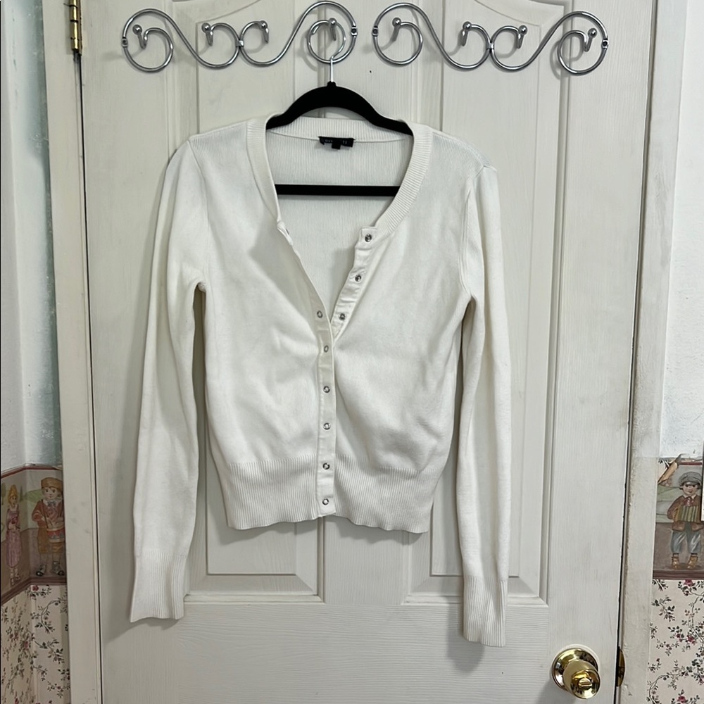 Dynamite White Knit XL Cardigan